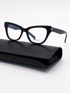 NEW SAINT LAURENT EYEGLASSES SL472 001 WOMEN CAT EYE BLACK EYEWEAR